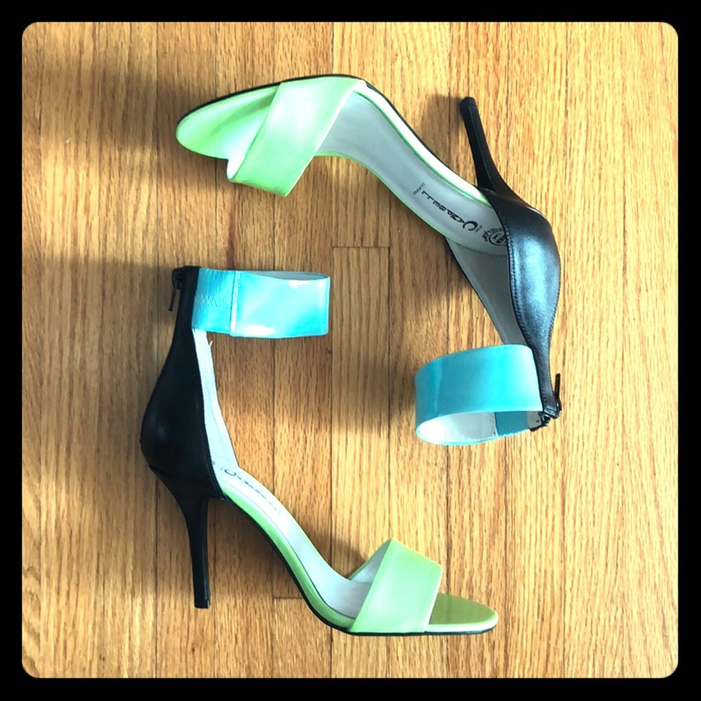 NWT Jeffrey Campbell INABA Green Blue Glow Sandals